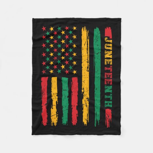 Afro-Amerikaanse geschiedenis Juneteenth vlag 1865 Fleece Deken (Voorkant)