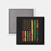 Afro-Amerikaanse geschiedenis Juneteenth vlag 1865 Magneet (Voorkant / Achterkant)