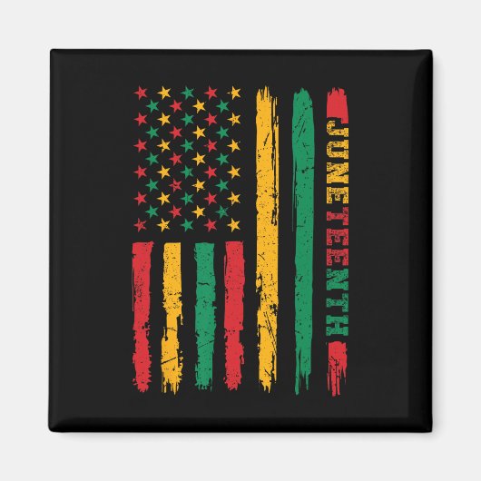 Afro-Amerikaanse geschiedenis Juneteenth vlag 1865 Magneet (Voorkant)