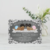 Afro-Amerikaanse Geslacht Onthullen Douche Uitnodi Kaart (Staand voorkant)