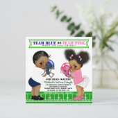 Afro-Amerikaanse Geslacht Onthullen Douche Uitnodi Kaart (Staand voorkant)