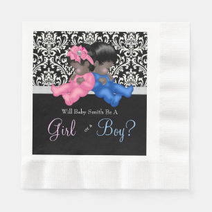 Afro-Amerikaanse geslacht onthulling baby shower Servetten