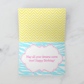 Afro-Amerikaanse Girl Pool Party Bash Verjaardag Kaart (Binnen)