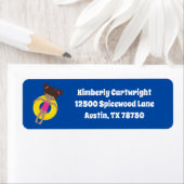 Afro-Amerikaanse Girl Pool Party Retouradres Etiket (Insitu)