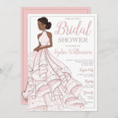 Afro-Amerikaanse Glitter Glam Bride Vrijgezellenfe Kaart (Voorkant / Achterkant)