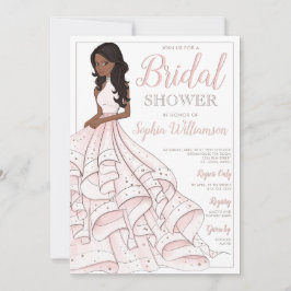 Afro-Amerikaanse Glitter Glam Bride Vrijgezellenfe Kaart