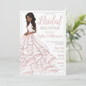 Afro-Amerikaanse Glitter Glam Bride Vrijgezellenfe Kaart (Staand voorkant)