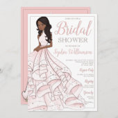 Afro-Amerikaanse Glitter Glam Bride Vrijgezellenfe Kaart (Voorkant / Achterkant)