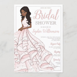 Afro-Amerikaanse Glitter Glam Bride Vrijgezellenfe Kaart