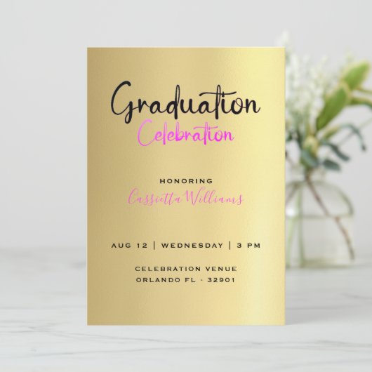 Afro-Amerikaanse gouden Afstuderen Kaart (Staand voorkant)