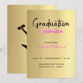 Afro-Amerikaanse gouden Afstuderen Kaart (Voorkant / Achterkant)