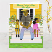 Afro-Amerikaanse grootvader Vaderdag Kaart (Gele Bloem)