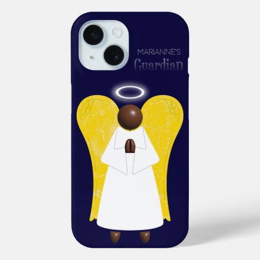Afro-Amerikaanse Guardian Angel iPhone Case (Achterkant)