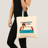 Afro-Amerikaanse gymnaste meisje Schattigee gymnas Tote Bag (Voorkant (product))