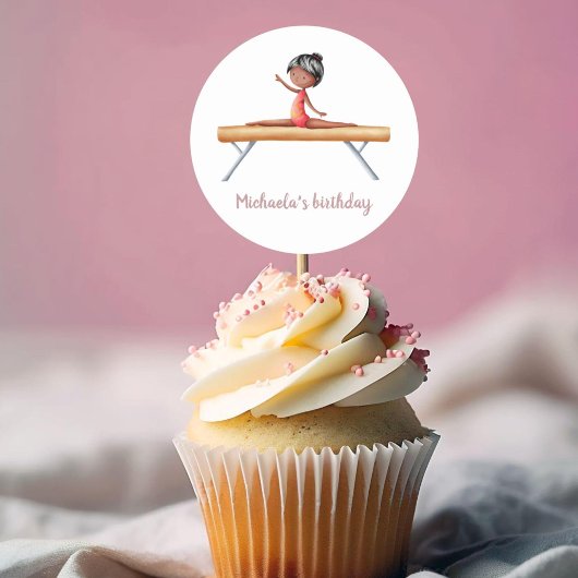 Afro-Amerikaanse gymnastiek balansbalk Ronde Sticker