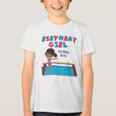 Afro-Amerikaanse Gymnastiek Verjaardagsfeest Gymna Tri-Blend Shirt (Voorkant)