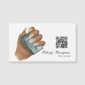 Afro-Amerikaanse haar- en nagel-QR-code (Voorkant)