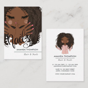 Afro-Amerikaanse haar- en nagelsbeautysalon Visitekaartje