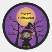 Afro-Amerikaanse Heks Fijne Halloween Stickers (Voorkant)