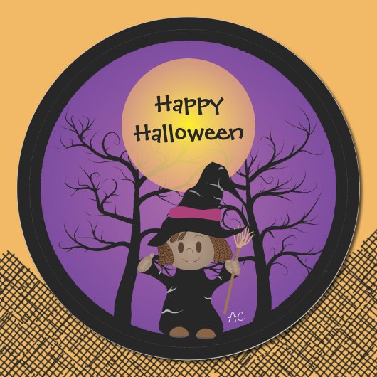 Afro-Amerikaanse Heks Fijne Halloween Stickers