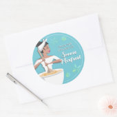 Afro-Amerikaanse Hispanic vrouw bakkerij bakken Ronde Sticker (Envelop)