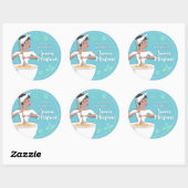 Afro-Amerikaanse Hispanic vrouw bakkerij bakken Ronde Sticker (Vel)