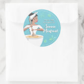 Afro-Amerikaanse Hispanic vrouw bakkerij bakken Ronde Sticker (Tas)