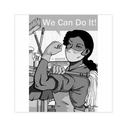 Afro-Amerikaanse Housekeeping Rubber Stamp Rubberstempel (Afrduk)