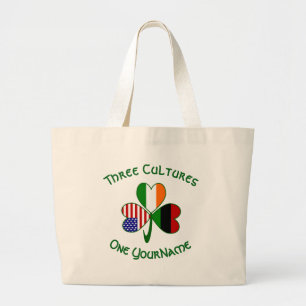 Afro-Amerikaanse Ierse Shamrock Vlag Gepersonalise Grote Tote Bag