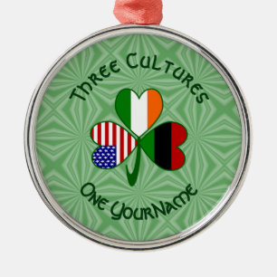 Afro-Amerikaanse Ierse Shamrock Vlag Persoonlijk Metalen Ornament