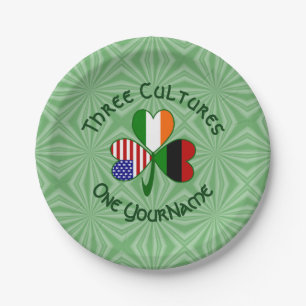 Afro-Amerikaanse Ierse Shamrock Vlag Persoonlijk Papieren Bordje