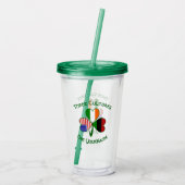Afro-Amerikaanse Ierse vlaggen Shamrock - geperson Acryl Drinkbeker (Achterkant)