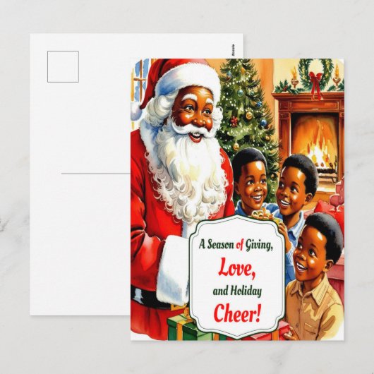 Afro-Amerikaanse Inspirerend kerst Briefkaart (Voorkant / Achterkant)