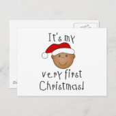 Afro-Amerikaanse jongen 1e kerst Feestdagenkaart (Voorkant / Achterkant)