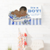 Afro-Amerikaanse jongen babyshower banner (Insitu)