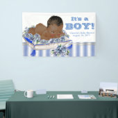 Afro-Amerikaanse jongen babyshower banner (Beurs)
