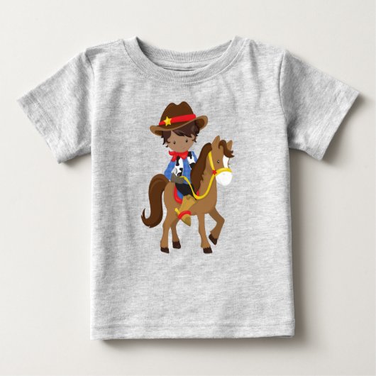 Afro-Amerikaanse Jongen, Cowboy, Sheriff, Paard (Voorkant)