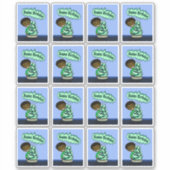 Afro-Amerikaanse jongen en taart Sticker (Voorkant)