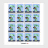 Afro-Amerikaanse jongen en taart Sticker (Vel)