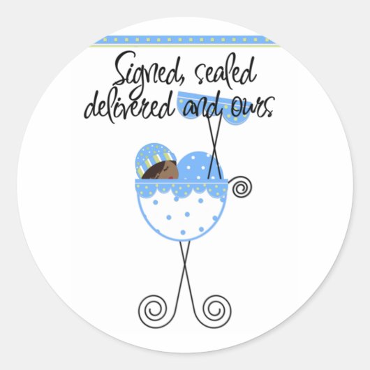 Afro-Amerikaanse jongen in koets Kaarten Ronde Sticker (Voorkant)