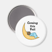 Afro-Amerikaanse jongen op maan Herfst Magneet (Voorkant / Achterkant)