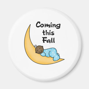 Afro-Amerikaanse jongen op maan Herfst Magneet