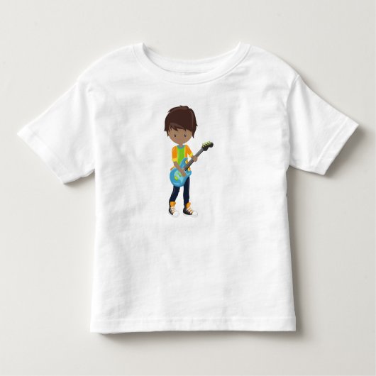 Afro-Amerikaanse Jongen, Rock Jongen, Gitarist Kinder Shirts (Voorkant)