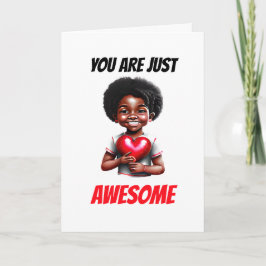 Afro-Amerikaanse jongen Valentijnsdag geweldige Feestdagen Kaart