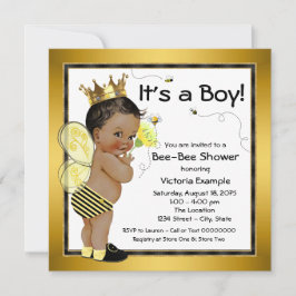 Afro-Amerikaanse jongens bijen baby shower Kaart