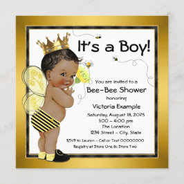 Afro-Amerikaanse jongens bijen baby shower Kaart