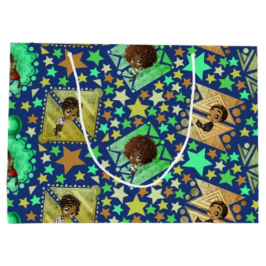Afro-Amerikaanse jongens en geometrische vormen op Groot Cadeauzakje (Achterkant)