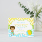 Afro-Amerikaanse jongens zwembadfeest bash feest Briefkaart (Staand voorkant)