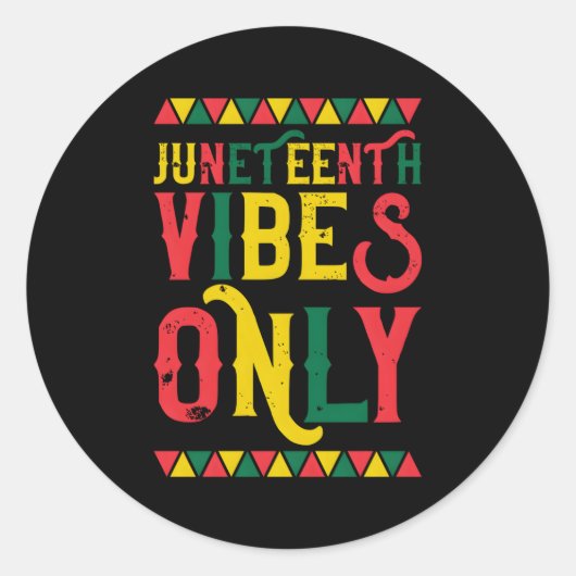 Afro-Amerikaanse Junenth S Alleen 1865 Ronde Sticker (Voorkant)