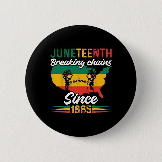 Afro-Amerikaanse Juneteenth 1865 Zwarte Geschieden Ronde Button 5,7 Cm (Voorkant)